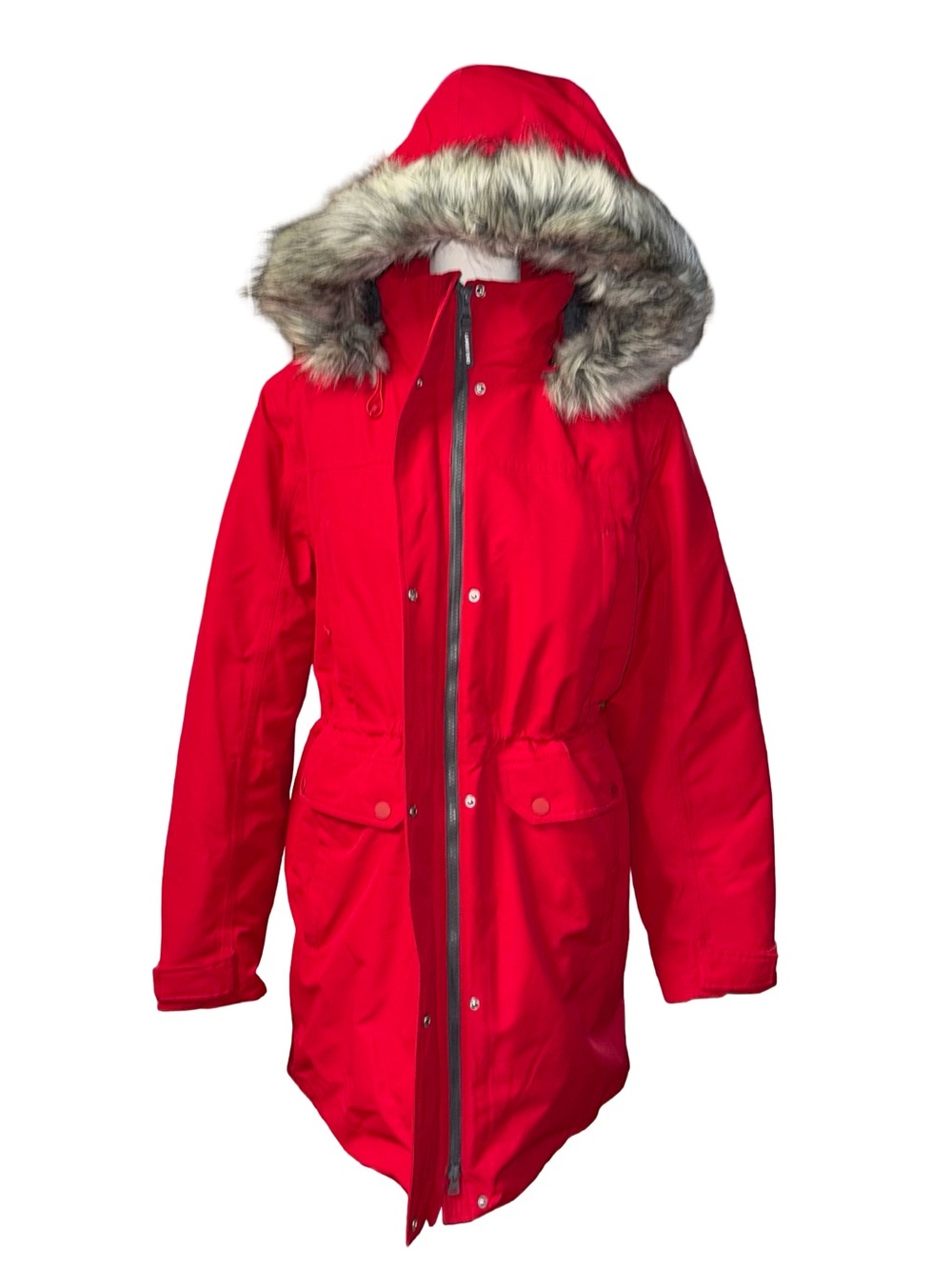 Lands' End Womens Expedition Down Parka Rich Red Tall Large Duck Down Feathers - Picture 2 of 16